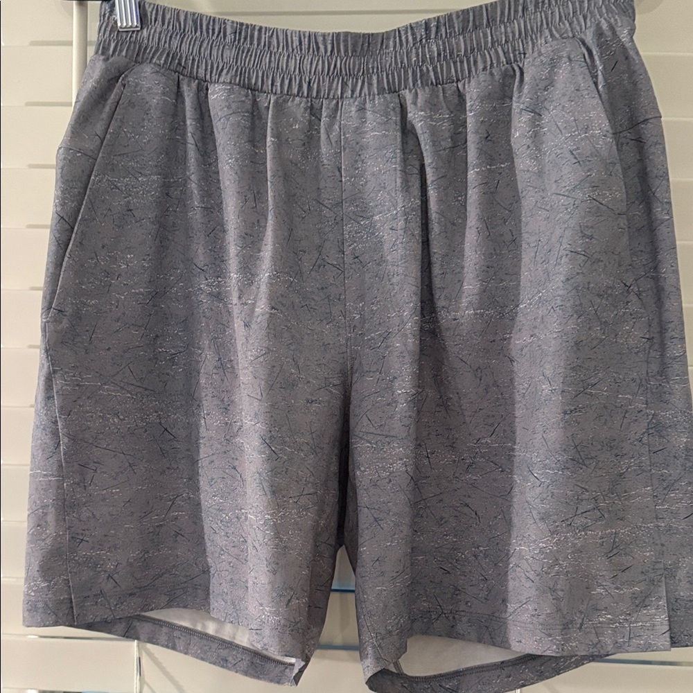 lululemon athletica Men's Blue Patterned Athletic Shorts